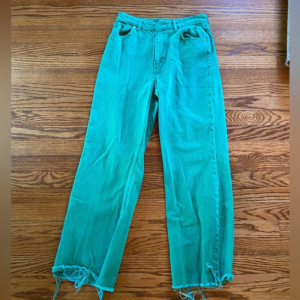 Zara green jeans.